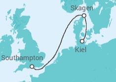 Kiel to Southampton Cruise itinerary  - Cunard