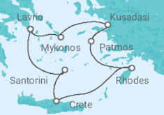 Iconic Aegen & Athens Fly-Cruise & Stay Cruise itinerary  - Celestyal Cruises