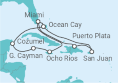 Puerto Rico, US, Jamaica, Cayman Islands, Mexico Cruise itinerary  - MSC Cruises