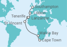 South Africa, Namibia, Cape Verde, Spain, Portugal Cruise itinerary  - PO Cruises