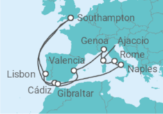 Spain, France, Italy, Gibraltar, Portugal Cruise itinerary  - PO Cruises