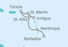 Martinique, British Virgin Islands, Sint Maarten Cruise itinerary  - PO Cruises