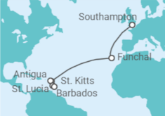Portugal, Antigua And Barbuda, Saint Lucia Cruise itinerary  - PO Cruises