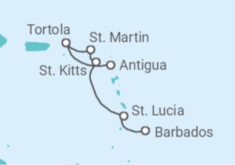 Saint Lucia, Sint Maarten, British Virgin Islands Cruise itinerary  - PO Cruises
