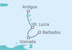 Antigua And Barbuda, Saint Lucia, Barbados Cruise itinerary  - PO Cruises