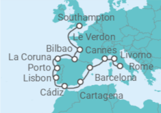 Southampton to Civitavecchia (Rome) Cruise itinerary  - Norwegian Cruise Line