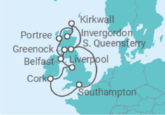 The British Isles Festival Voyage Cruise itinerary  - Cunard