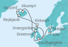 Denmark, Scotland & Iceland - Kiel to Southampton Cruise itinerary  - Cunard
