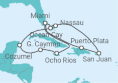 Caribben with MSC Escape +Hotel in Miami +Flights Cruise itinerary  - MSC Cruises