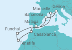 Morocco, Spain, Portugal, France, Italy Cruise itinerary  - MSC Cruises
