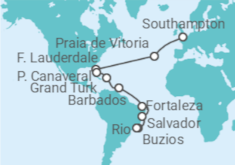 Brazil Explorer - Southampton to Rio de Janeiro Cruise itinerary  - Cunard