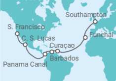 World Cruise Segment - Southampton to San Francisco Cruise itinerary  - PO Cruises