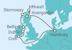 British Isles from Hamburg Cruise itinerary  - MSC Cruises