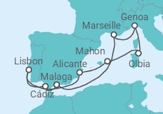 France, Spain, Portugal, Italy All Incl. Cruise itinerary  - MSC Cruises