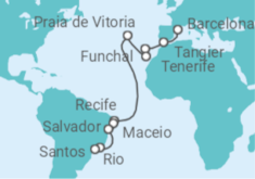 Barcelona to Sao Paulo Cruise itinerary  - Costa Cruises