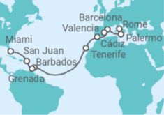 Rome to Miami Cruise itinerary  - MSC Cruises