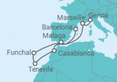 Morocco, Spain, Portugal, France All Incl. Cruise itinerary  - MSC Cruises