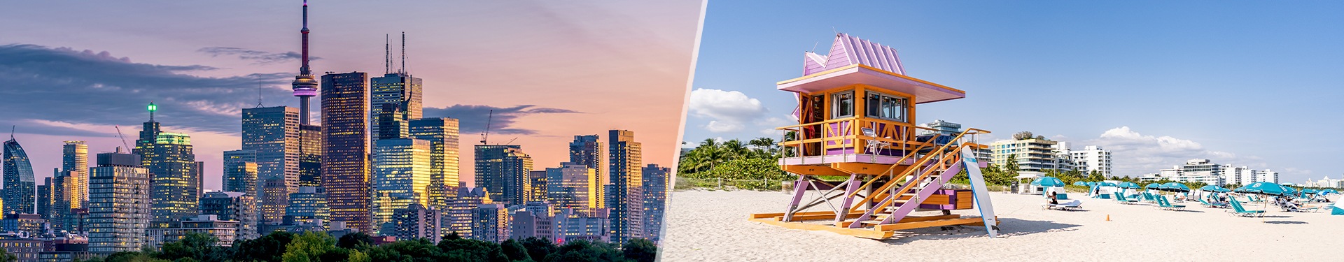 Toronto, New York and Miami