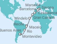 Savona (Italy) to Buenos Aires Cruise itinerary  - Costa Cruises