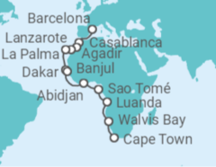 Barcelona to Cape Town (South Africa) Cruise itinerary  - Norwegian Cruise Line