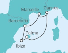 French Daze & Ibiza Nights Cruise itinerary  - Virgin Voyages