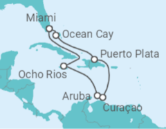 Jamaica, Aruba, Curaçao Cruise itinerary  - MSC Cruises