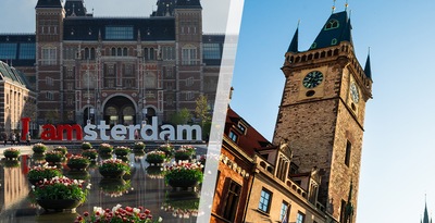 Prague and Amsterdam by plane Prague and Amsterdam by plane