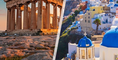 Athens and Santorini by plane and with transfers and rental car Athens and Santorini by plane and with transfers and rental car
