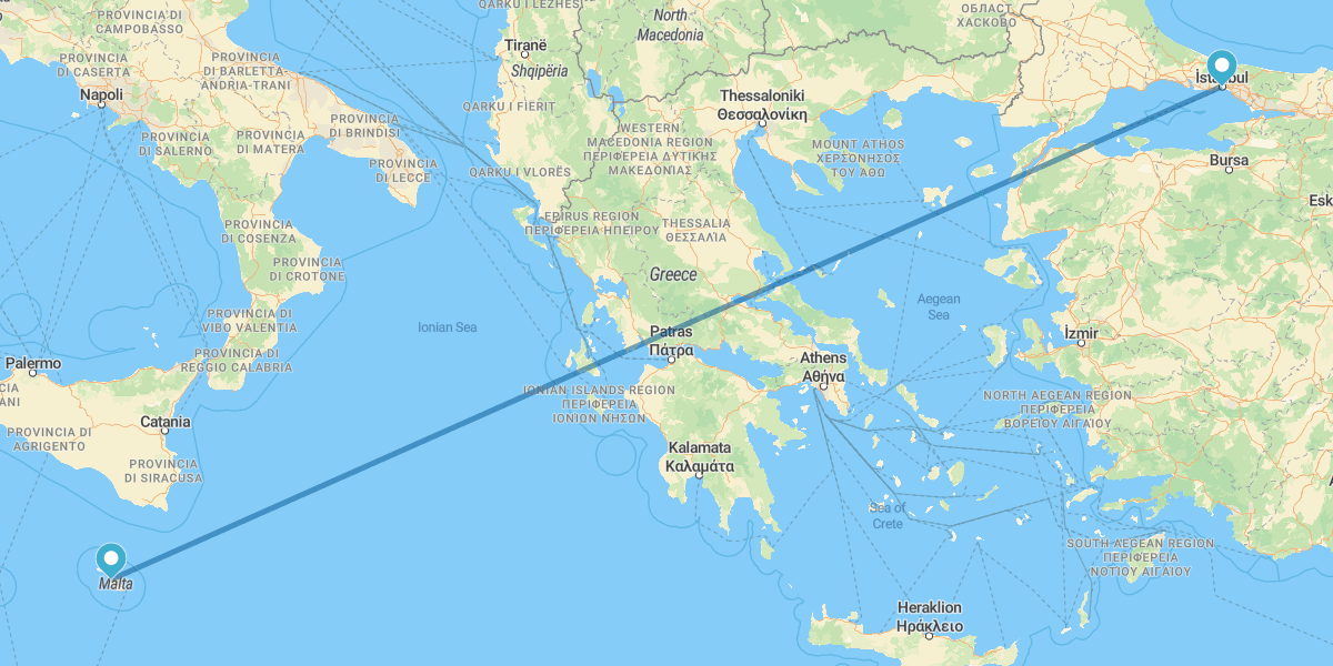 Istanbul and Malta by plane