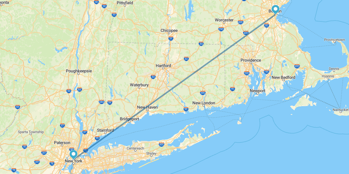 New York and Boston