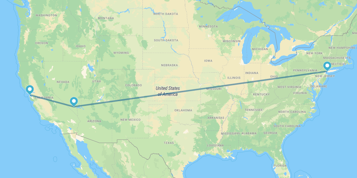 New York, Las Vegas and San Francisco
