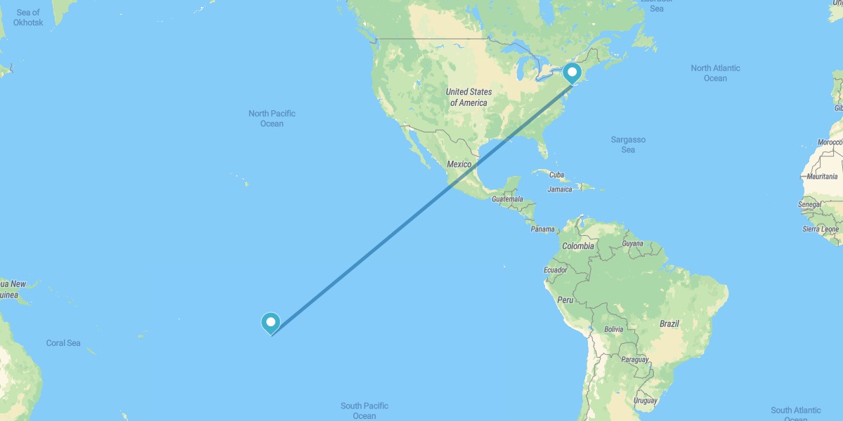 New York and Tahiti