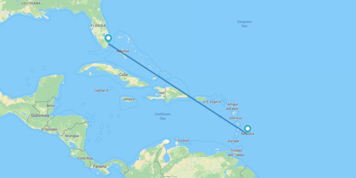 Miami and Barbados