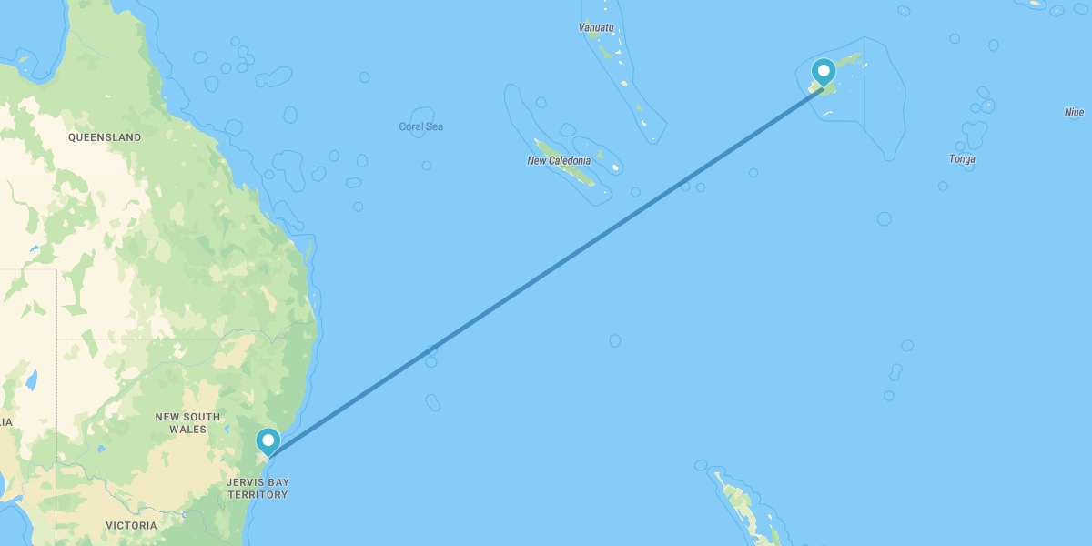 Sydney and Viti Levu