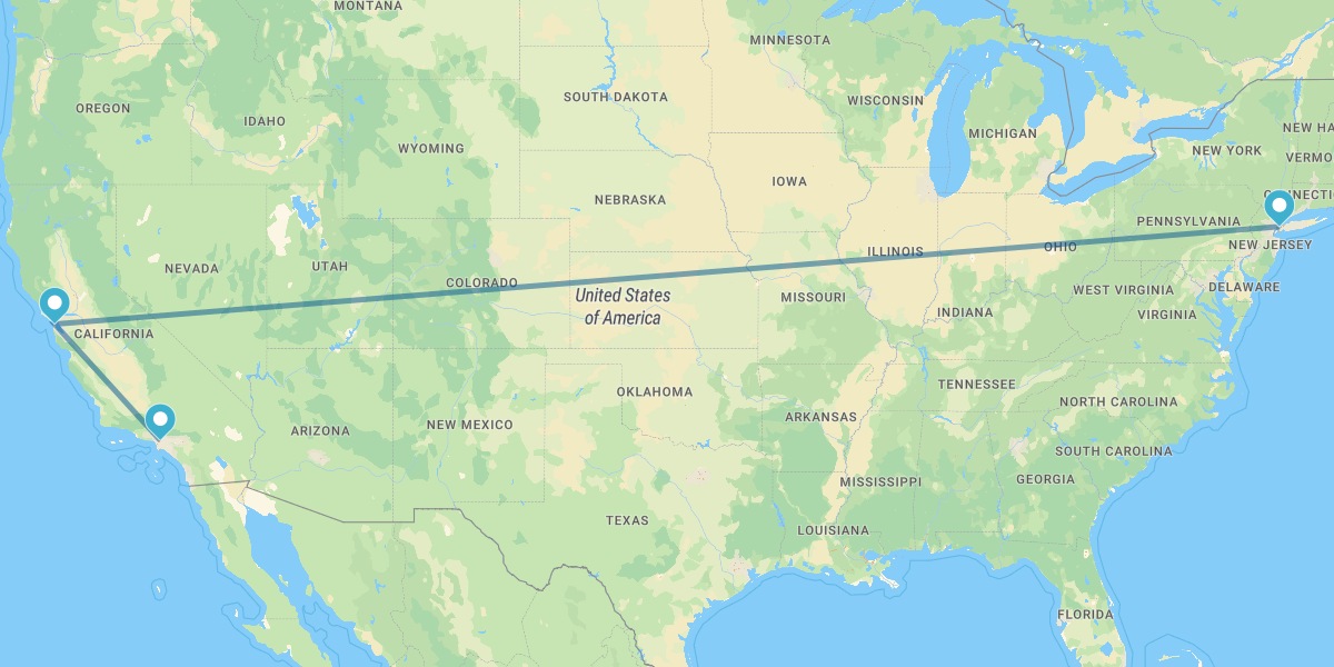 New York, San Francisco and Los Angeles
