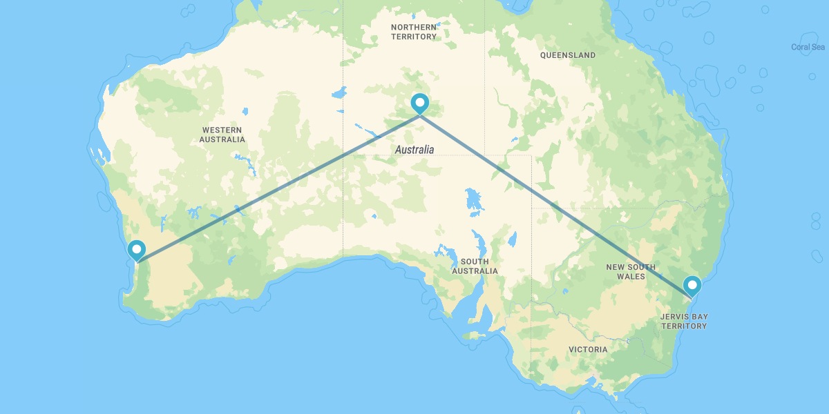 Sydney, Alice Springs and Perth