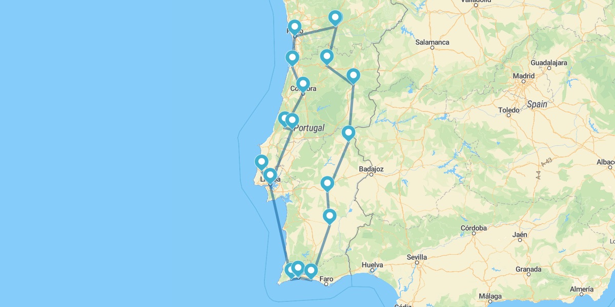 From the Tagus Valley to the Douro Valley Route