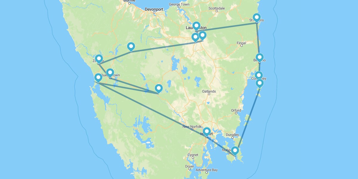 Route through the End of the World's Island