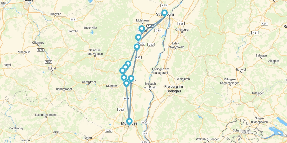Wine Route through the beautiful Region of Alsace