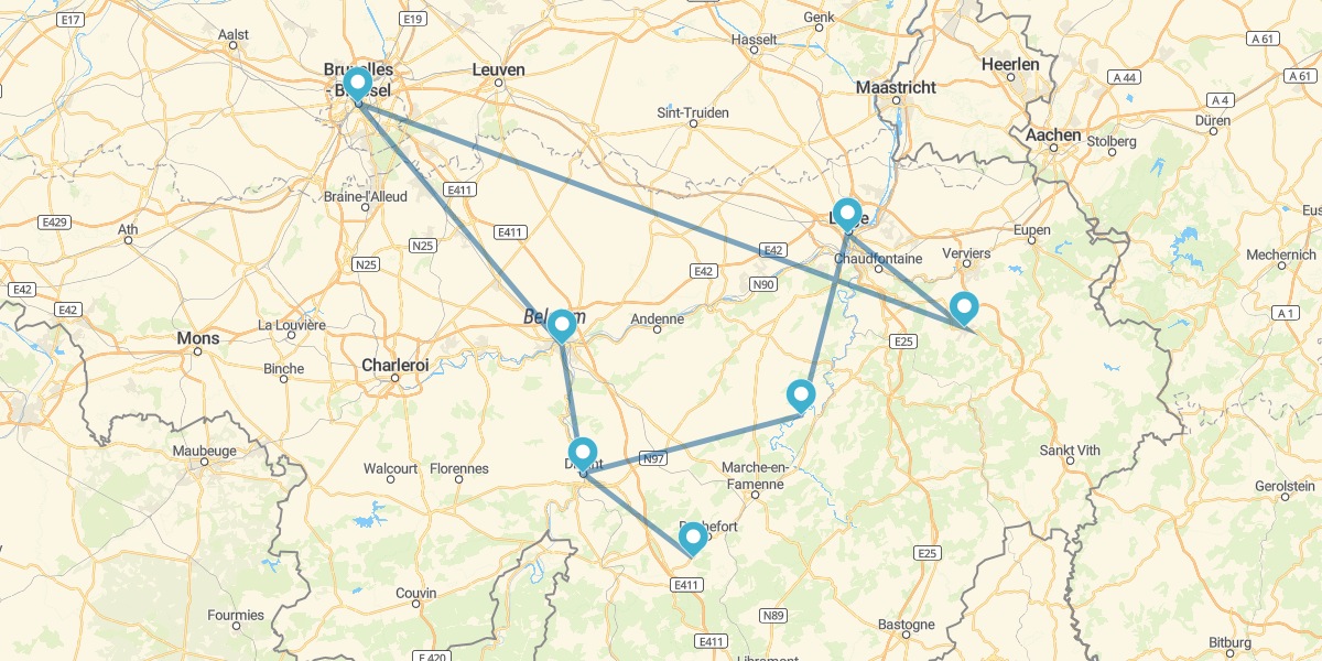 Route throught Walloon