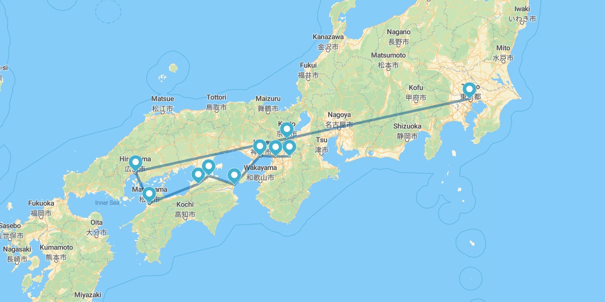 Tokyo, Hiroshima, Mt. Koya, Kyoto and Osaka