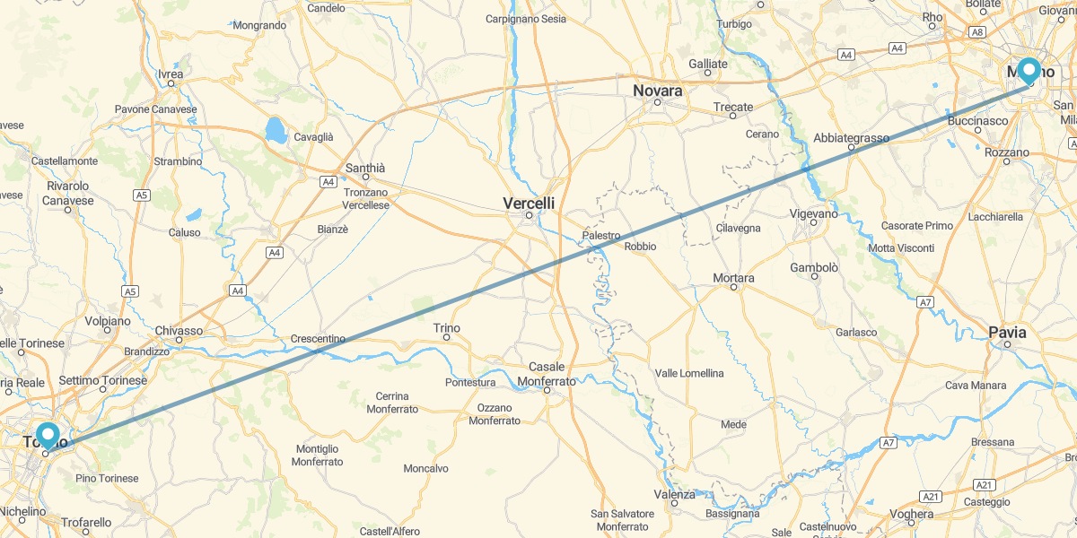 Milan and Turin by train