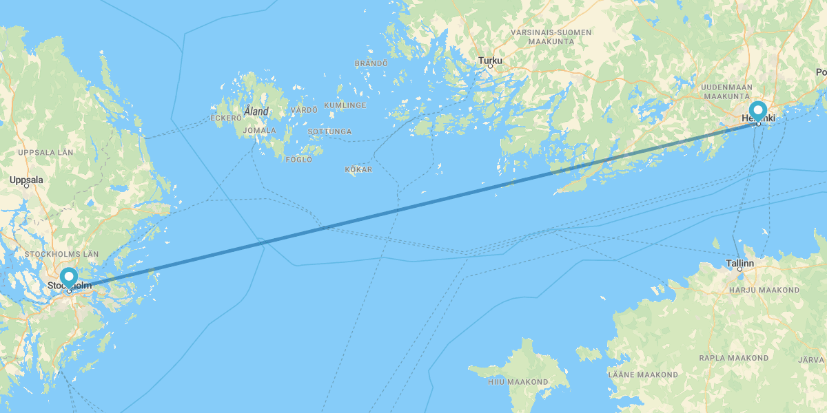 Stockholm and Helsinki by plane