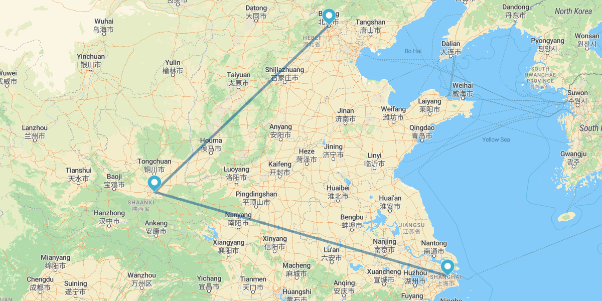 Beijing, Xian and Shanghai