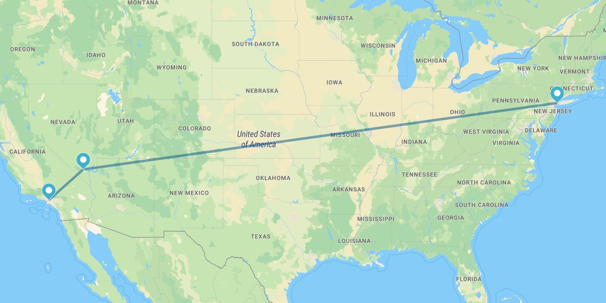 New York, Las Vegas and Los Angeles