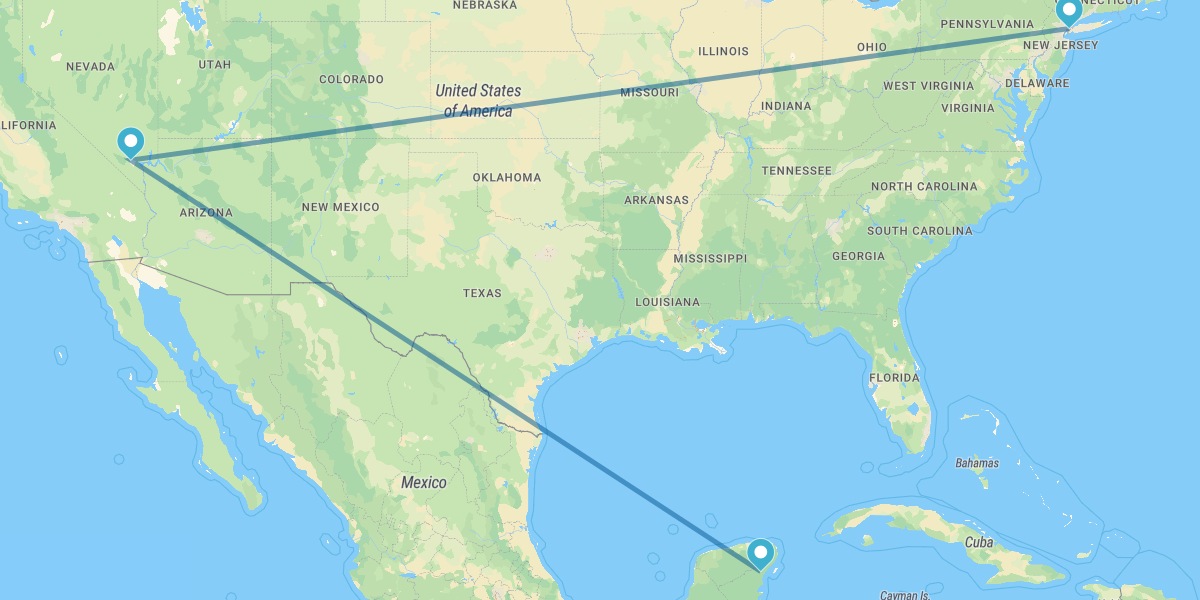 New York, Las Vegas and Riviera Maya