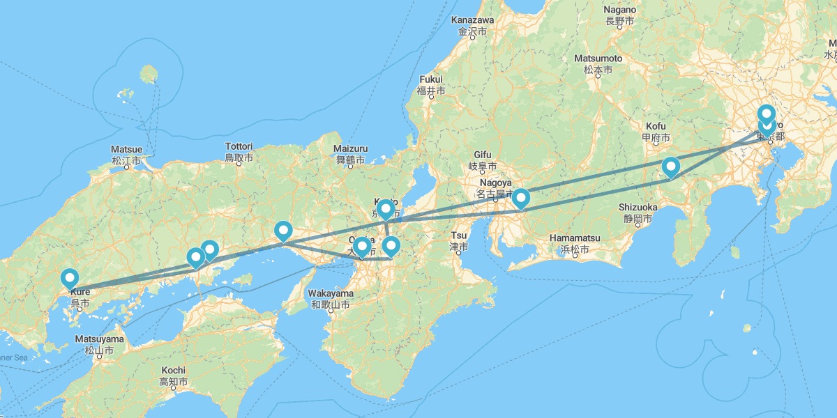 From Tokyo to Kyoto and Hiroshima
