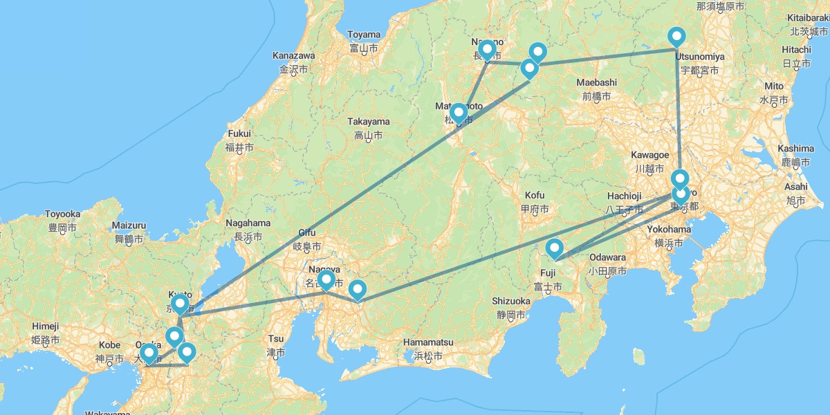 Osaka, Koya, Nikko, Tokyo and Kyoto