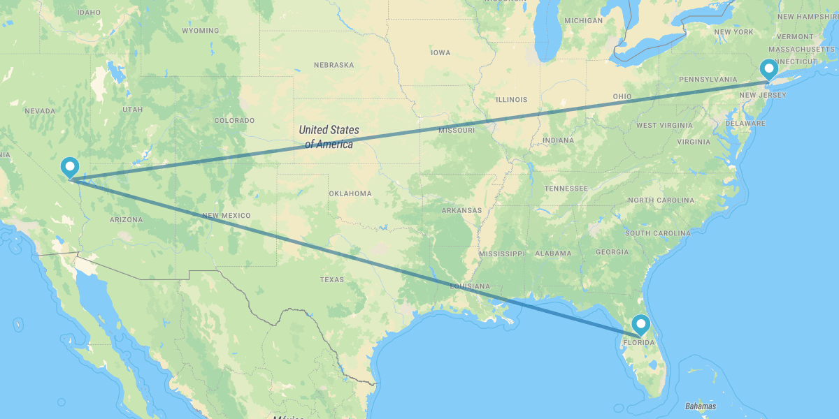 New York, Las Vegas and Walt Disney World Orlando