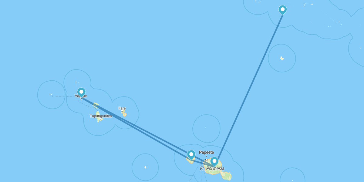 Tahiti, Tikehau, Bora Bora and Moorea